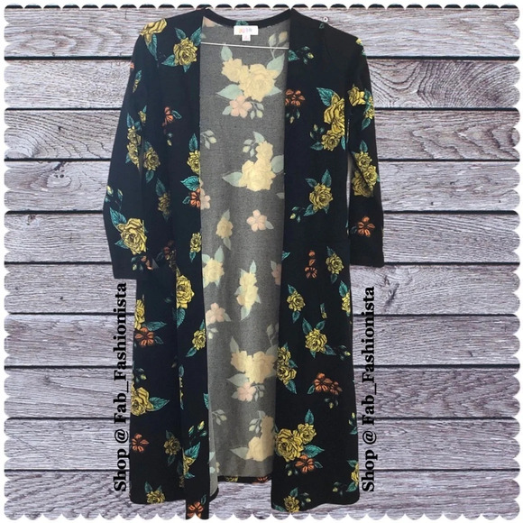Lularoe Sarah Floral Cardigan Sweater size Small - Picture 6 of 17